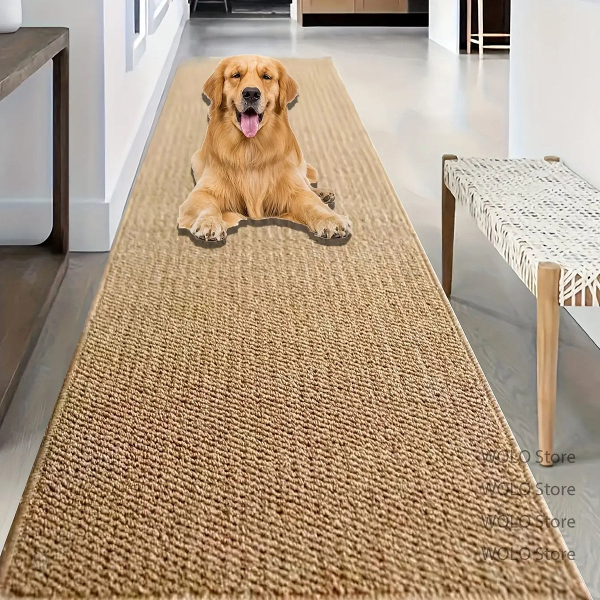 Light Luxury Long Corridor Carpet Home Decoration Solid Tone Faux Sisal Soft Runner Rugs Living Room Entryway Porch Non-slip Mat