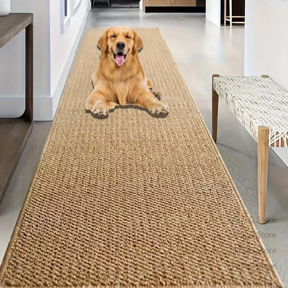 Light Luxury Long Corridor Carpet Home Decoration Solid Tone Faux Sisal Soft Runner Rugs Living Room Entryway Porch Non-slip Mat