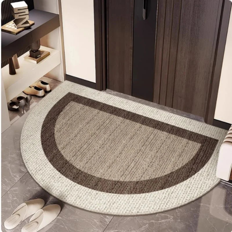 VIKAMA Nordic Style Semi-Circular Door Mat Non-Slip Wear-Resistant Entrance Mat Kitchen Bedroom Entry Carpet Home Decor