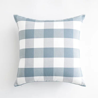 LEEJOOM Light Blue Baby Blue Pillow Covers Plaid Home Decorative Sofa Cushion Cover 30x50cm/45x45cm 1PC