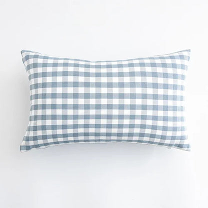 LEEJOOM Light Blue Baby Blue Pillow Covers Plaid Home Decorative Sofa Cushion Cover 30x50cm/45x45cm 1PC