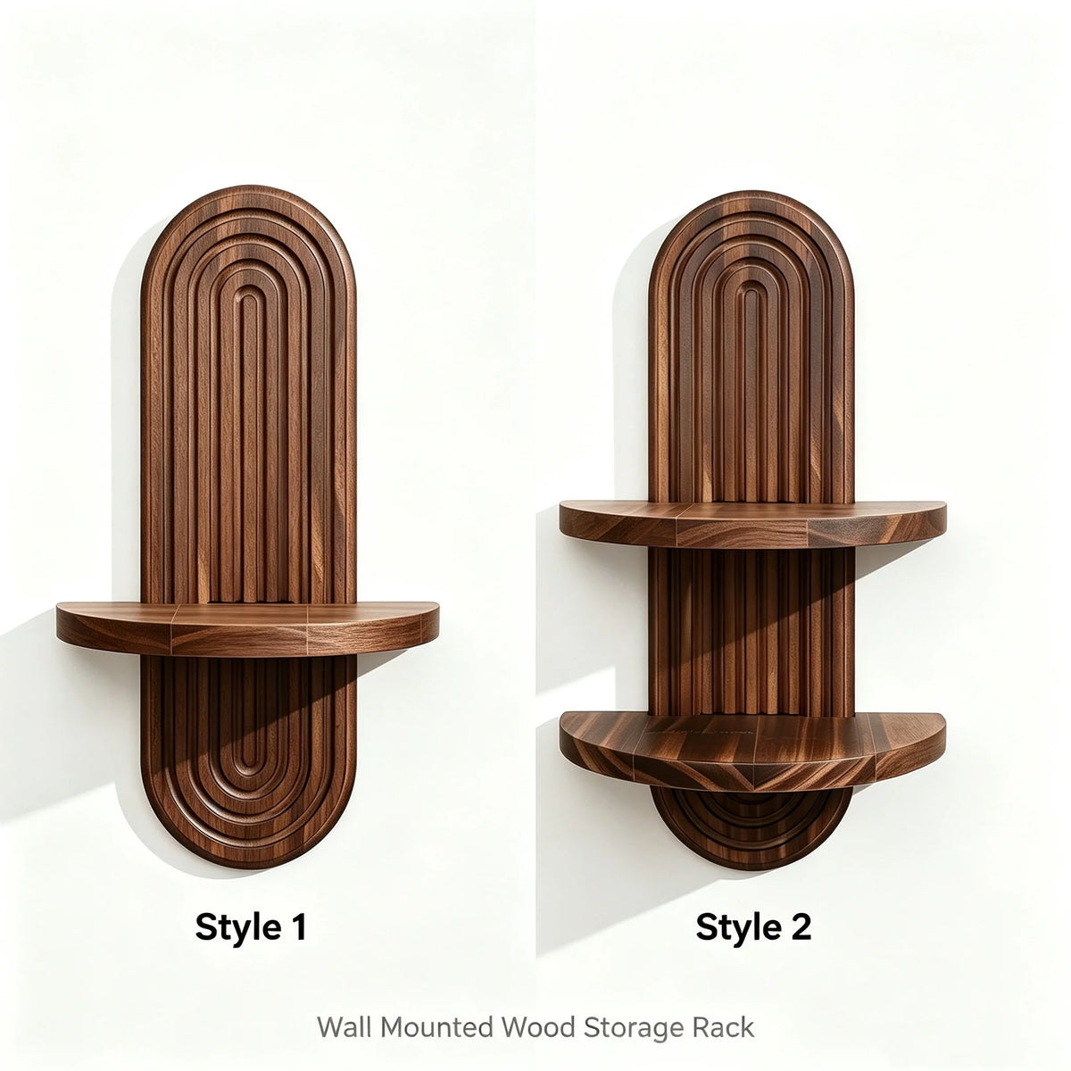 1Pc Boho Style Wooden Wall Shelves - Geometric Wall Mounted Shelves, Natural Wood Finish, Modern Home Decor, Plant Decorative