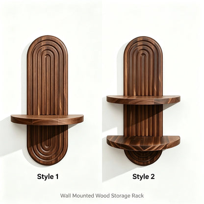 1Pc Boho Style Wooden Wall Shelves - Geometric Wall Mounted Shelves, Natural Wood Finish, Modern Home Decor, Plant Decorative