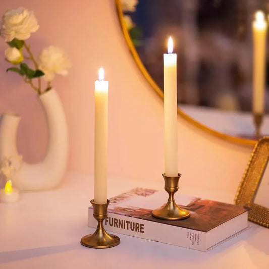 Vintage Elegant Metal and Aluminum Set of 3 Tabletop Candle Holders, Suitable for Wedding Anniversary, Home and Hotel Decoration