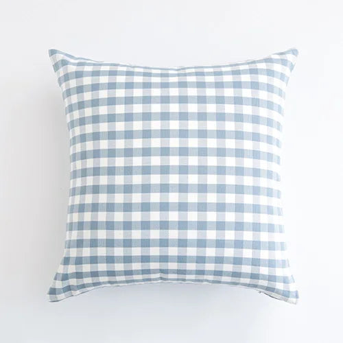LEEJOOM Light Blue Baby Blue Pillow Covers Plaid Home Decorative Sofa Cushion Cover 30x50cm/45x45cm 1PC