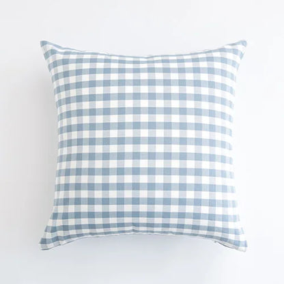 LEEJOOM Light Blue Baby Blue Pillow Covers Plaid Home Decorative Sofa Cushion Cover 30x50cm/45x45cm 1PC