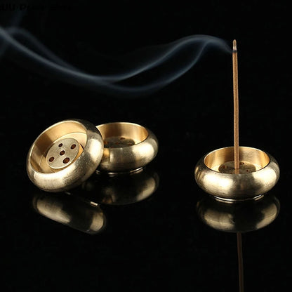 New 1PC Alloy Incense Burner Stick Holder Plate Buddhism Lotus Censer Bronze Nasturtium Incense Burner