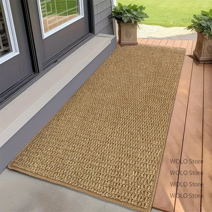 Light Luxury Long Corridor Carpet Home Decoration Solid Tone Faux Sisal Soft Runner Rugs Living Room Entryway Porch Non-slip Mat