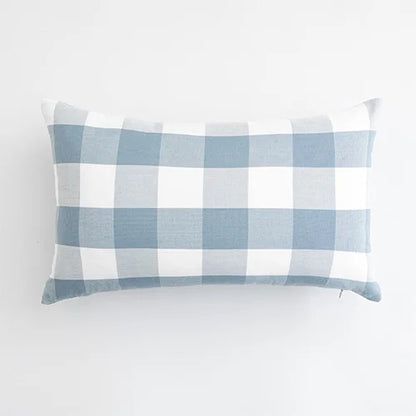 LEEJOOM Light Blue Baby Blue Pillow Covers Plaid Home Decorative Sofa Cushion Cover 30x50cm/45x45cm 1PC