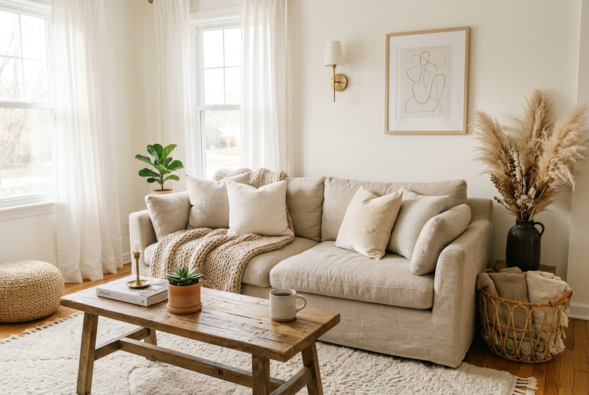 Cozy Daytime Living Room Lifestyle