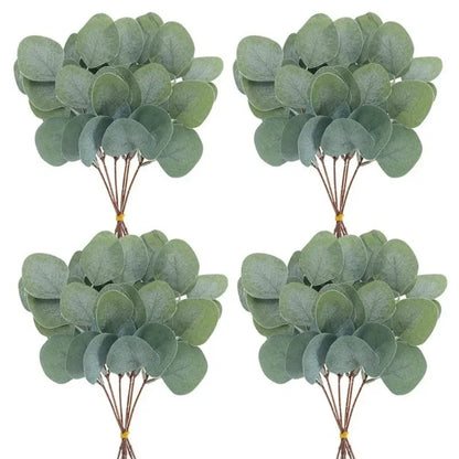 5/10/20Pcs Of Eucalyptus Leaf Stems Green Artificial Plants For Living Room Decoration Bride Wedding Vases Flowers Bouquet Decor